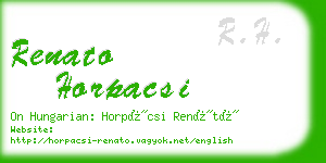 renato horpacsi business card